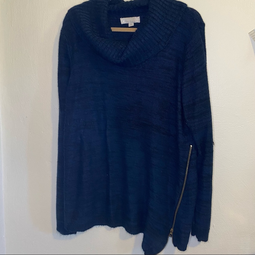 Emily Rose cowl neck bias-cut sweater
